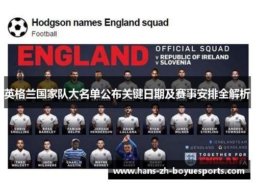 英格兰国家队大名单公布关键日期及赛事安排全解析